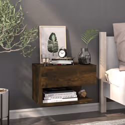 vidaXL Comodini a Muro 2 pz Rovere Fumo - Vista aggiuntiva 3