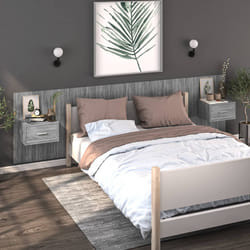 vidaXL Comodini a Muro 2 pz Grigio Sonoma