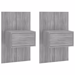 vidaXL Comodini a Muro 2 pz Grigio Sonoma - Vista aggiuntiva 2