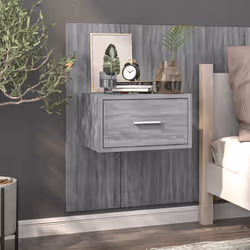 vidaXL Comodini a Muro 2 pz Grigio Sonoma - Vista aggiuntiva 3
