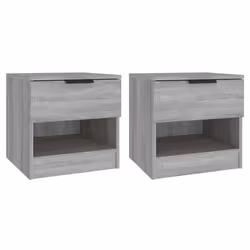 vidaXL Comodini 2pz Grigio Sonoma in Legno Multistrato - Vista aggiuntiva 2