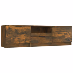 vidaXL Mobile TV Rovere Fumo 140x35x40 cm in Legno Ingegnerizzato - Vista aggiuntiva 2