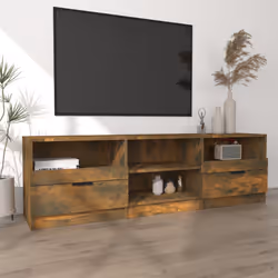 vidaXL Mobile TV Rovere Fumo 150x33,5x45 cm in Legno Ingegnerizzato - Vista aggiuntiva 3