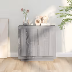 vidaXL Credenza Grigio Sonoma 80x40x75 cm in Legno Multistrato - Vista aggiuntiva 3