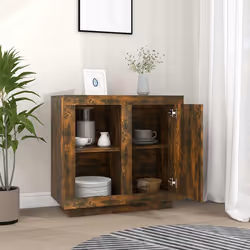 vidaXL Credenza Rovere Fumo 80x40x75 cm - Vista aggiuntiva 3
