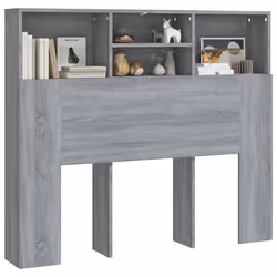 VidaXL 817247 testiera e pedana Grigio, Quercia - Vista aggiuntiva 4