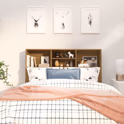 vidaXL Testiera con Scomparti Rovere Marrone 120x19x103,5 cm - Vista aggiuntiva 3