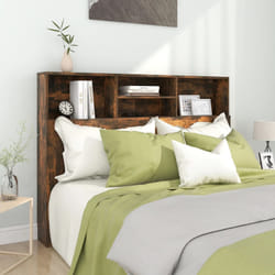 vidaXL Testiera con Scomparti Rovere Fumo 140x19x103,5 cm