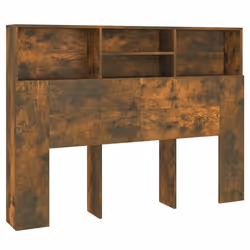 vidaXL Testiera con Scomparti Rovere Fumo 140x19x103,5 cm - Vista aggiuntiva 2