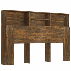 vidaXL Testiera con Scomparti Rovere Fumo 160x19x103,5 cm - Vista aggiuntiva 2