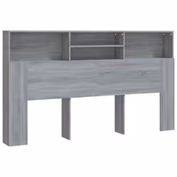 vidaXL Testiera con Scomparti Grigio Sonoma 180x19x103,5 cm - Vista aggiuntiva 2