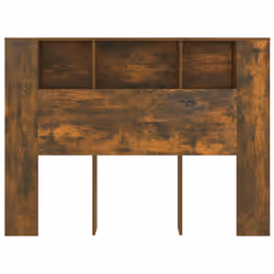 vidaXL Testiera con Scomparti Rovere Fumo 140x18,5x104,5 cm - Vista aggiuntiva 3