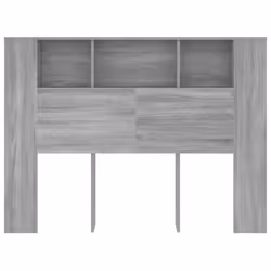 vidaXL Testiera con Scomparti Grigio Sonoma 140x18,5x104,5 cm - Vista aggiuntiva 3