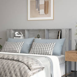 VidaXL 817277 testiera e pedana Grigio, Quercia