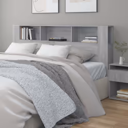 VidaXL 817280 testiera e pedana Grigio, Quercia