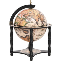 Bar a Globo Portavini Nero in Legno Massello di Eucalipto Vidaxl 164903