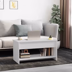vidaXL Tavolino da Salotto Bianco 102x50x52,5 cm in Legno Multistrato - Vista aggiuntiva 3