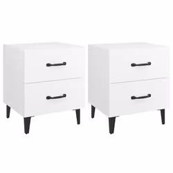 vidaXL Comodini 2 pz Bianchi 40x35x47,5 cm - Vista aggiuntiva 2