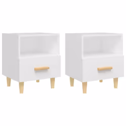 vidaXL Comodini 2 pz Bianchi 40x35x47 cm - Vista aggiuntiva 2