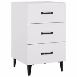 vidaXL Comodino Bianco 40x40x66 cm in Legno Multistrato - Vista aggiuntiva 2