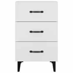 vidaXL Comodino Bianco 40x40x66 cm in Legno Multistrato - Vista aggiuntiva 3