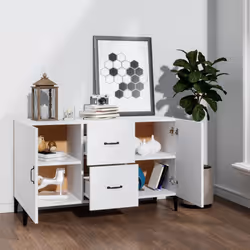 vidaXL Credenza Bianca 100x36x60 cm in Legno Multistrato - Vista aggiuntiva 3