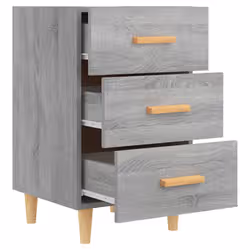 VidaXL 817322 comodino Grigio, Quercia - Vista aggiuntiva 6