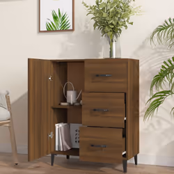 vidaXL Credenza Rovere Marrone 69,5x34x90 cm in Legno Multistrato - Vista aggiuntiva 3