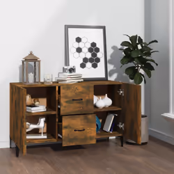 vidaXL Credenza Rovere Fumo 100x36x60 cm in Legno Multistrato - Vista aggiuntiva 3