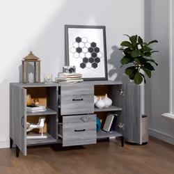 vidaXL Credenza Grigio Sonoma 100x36x60 cm in Legno Multistrato - Vista aggiuntiva 2