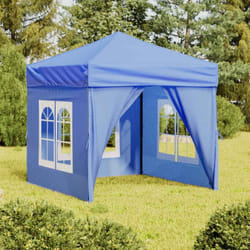 vidaXL Tenda per Feste Pieghevole con Pareti Laterali Blu 2x2 m