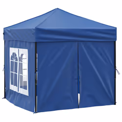 vidaXL Tenda per Feste Pieghevole con Pareti Laterali Blu 2x2 m - Vista aggiuntiva 3