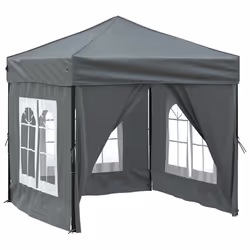 vidaXL Tenda per Feste Pieghevole con Pareti Laterali Antracite 2x2 m - Vista aggiuntiva 2