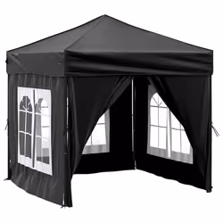Tendaper Feste Pieghevole con Pareti Laterali Nero 2x2 mcod mxl 73378 - Vista aggiuntiva 2
