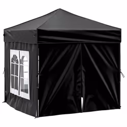 Tendaper Feste Pieghevole con Pareti Laterali Nero 2x2 mcod mxl 73378 - Vista aggiuntiva 3