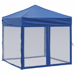 vidaXL Tenda per Feste Pieghevole con Pareti Laterali Blu 2x2 m - Vista aggiuntiva 2