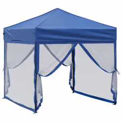 vidaXL Tenda per Feste Pieghevole con Pareti Laterali Blu 2x2 m - Vista aggiuntiva 3