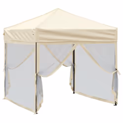 vidaXL Tenda per Feste Pieghevole con Pareti Laterali Crema 2x2 m - Vista aggiuntiva 3