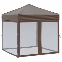 vidaXL Tenda per Feste Pieghevole con Pareti Laterali Tortora 2x2 m - Vista aggiuntiva 2