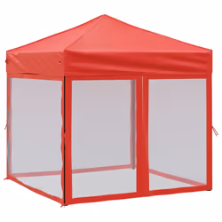 vidaXL Tenda per Feste Pieghevole con Pareti Laterali Rosso 2x2 m - Vista aggiuntiva 2
