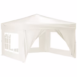 vidaXL Tenda per Feste Pieghevole con Pareti Laterali Crema 3x3 m - Vista aggiuntiva 2