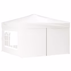 vidaXL Tenda per Feste Pieghevole con Pareti Laterali Bianco 3x3 m - Vista aggiuntiva 3