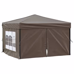 vidaXL Tenda per Feste Pieghevole con Pareti Laterali Tortora 3x3 m - Vista aggiuntiva 2