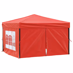 vidaXL Tenda per Feste Pieghevole con Pareti Laterali Rosso 3x3 m - Vista aggiuntiva 2