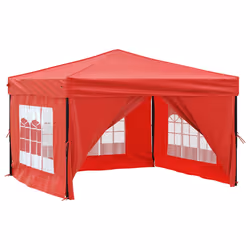 vidaXL Tenda per Feste Pieghevole con Pareti Laterali Rosso 3x3 m - Vista aggiuntiva 3
