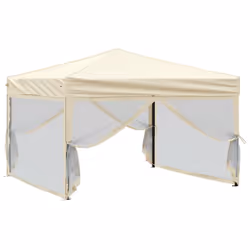 vidaXL Tenda per Feste Pieghevole con Pareti Laterali Crema 3x3 m - Vista aggiuntiva 3