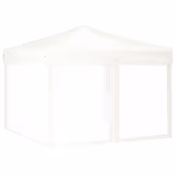 vidaXL Tenda per Feste Pieghevole con Pareti Laterali Bianco 3x3 m - Vista aggiuntiva 2