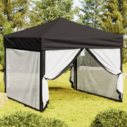 vidaXL Tenda per Feste Pieghevole con Pareti Laterali Nero 3x3 m