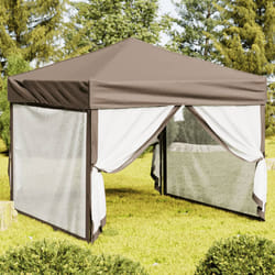 vidaXL Tenda per Feste Pieghevole con Pareti Laterali Tortora 3x3 m