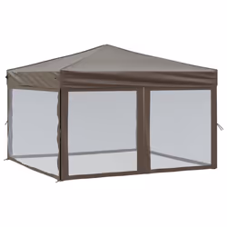 vidaXL Tenda per Feste Pieghevole con Pareti Laterali Tortora 3x3 m - Vista aggiuntiva 2
